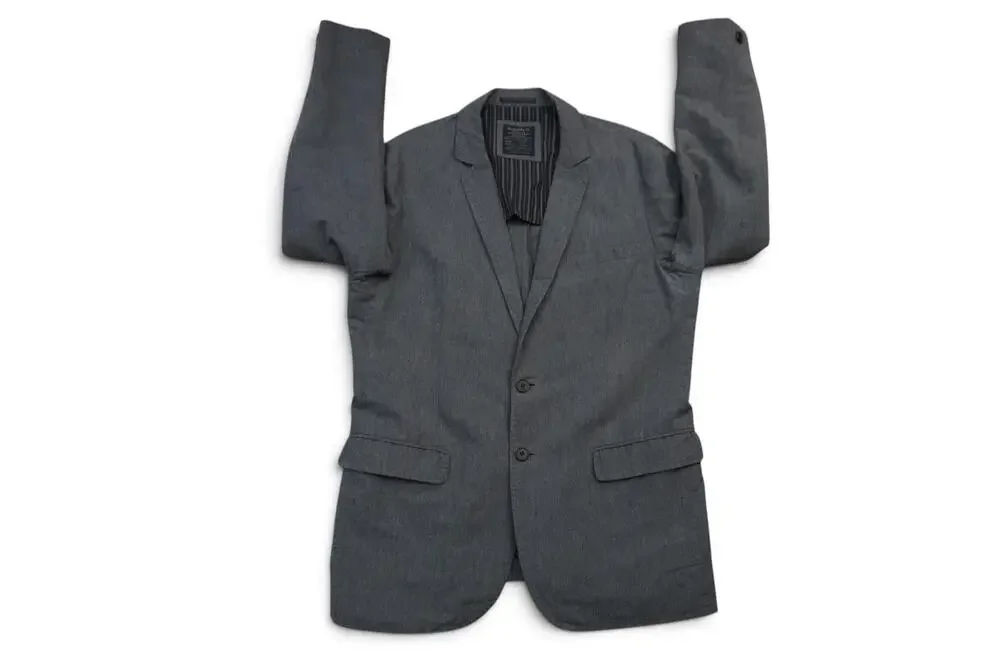AllSaints Jacket Mens 42 Gray Cotton Linen Spitalfields Single Breasted Blazer